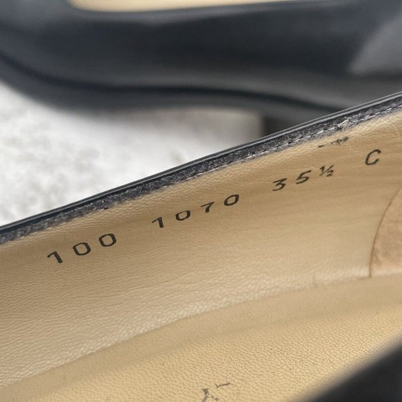 Gucci Women Shoes Black Leather Vintage Pull On Shoes Made In Italy Size 35.5C - Picture 10 of 12